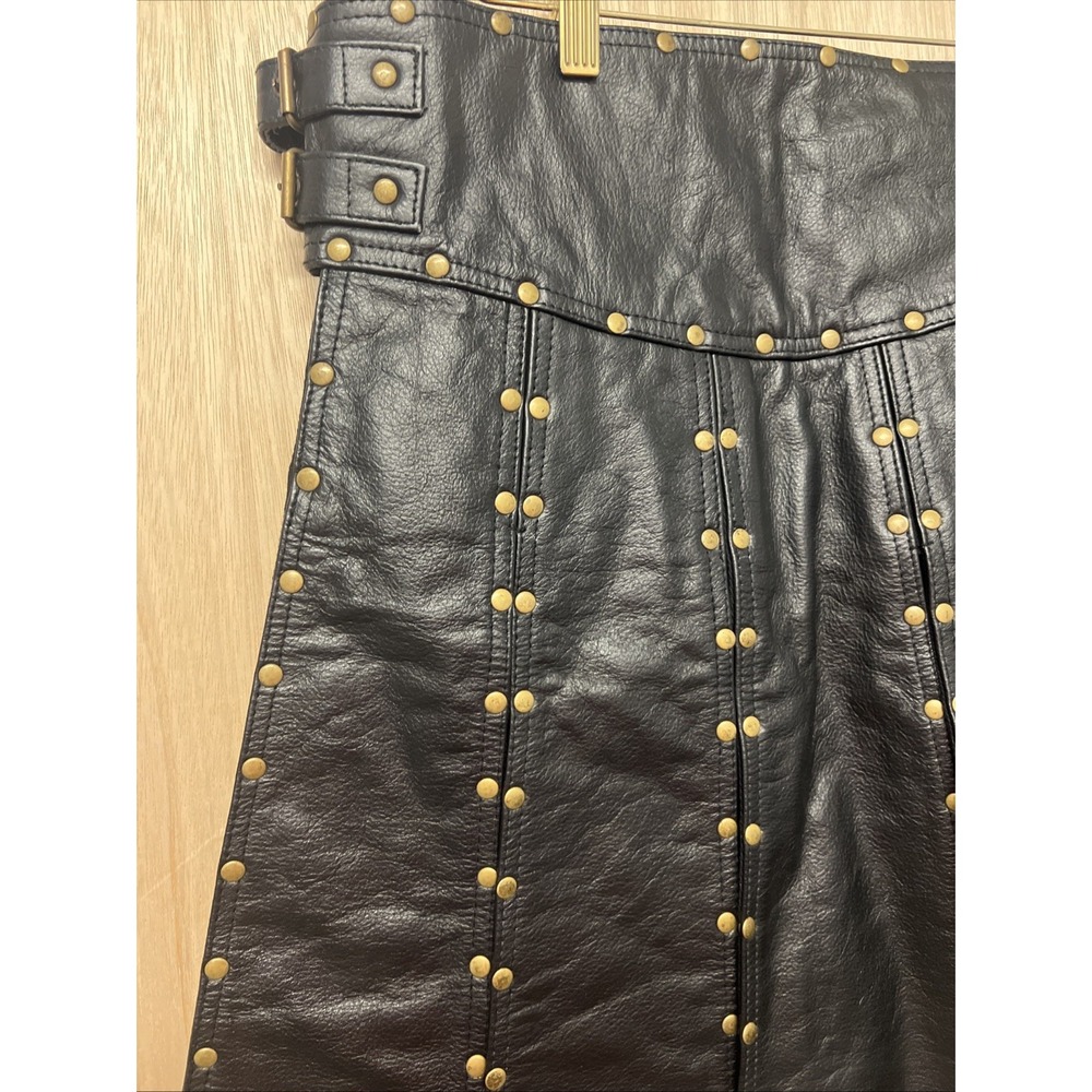 Mediaeval x Gladiator Leather Kilt Size 34 Black Studded Straps Buckles - Picture 8 of 10